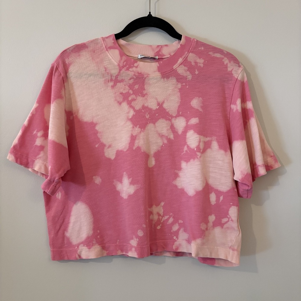 Cotton Citizen Tokyo Cotton Pink Tie Dye Crop Boxy Shirt Sz S Casual Lounge USA